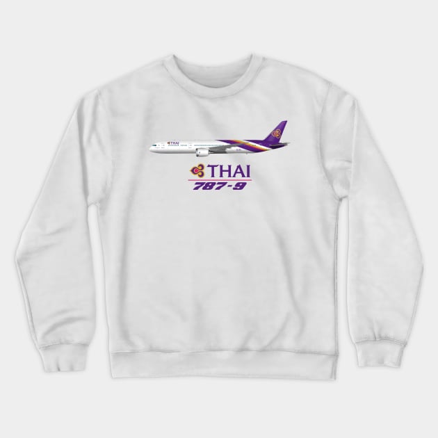 Thai 787-9 Crewneck Sweatshirt by SteveHClark